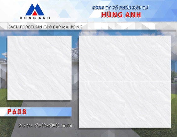 GẠCH PORCLELAIN CAO CẤP MÀI BÓNG P608